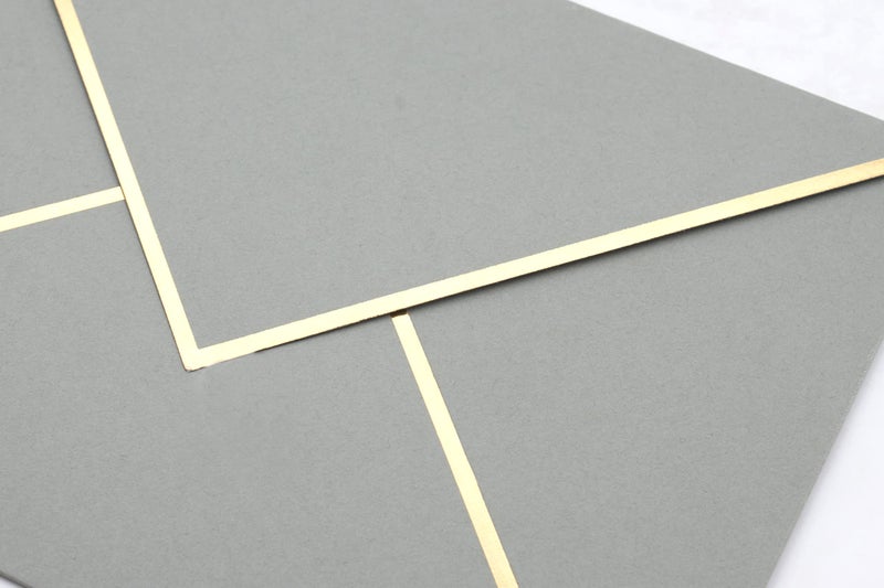 CHRIZ.Z A7 Envelopes - V Flap Foil Border Luxury Mailing Envelopes for 5"" x 7"" Cards - for Wedding, Invitations, Baby Shower, Photos, Graduation, Birthday, Bridal Shower - 5.25"" x 7.25"" (Grey, 25 Pack) - Image 5
